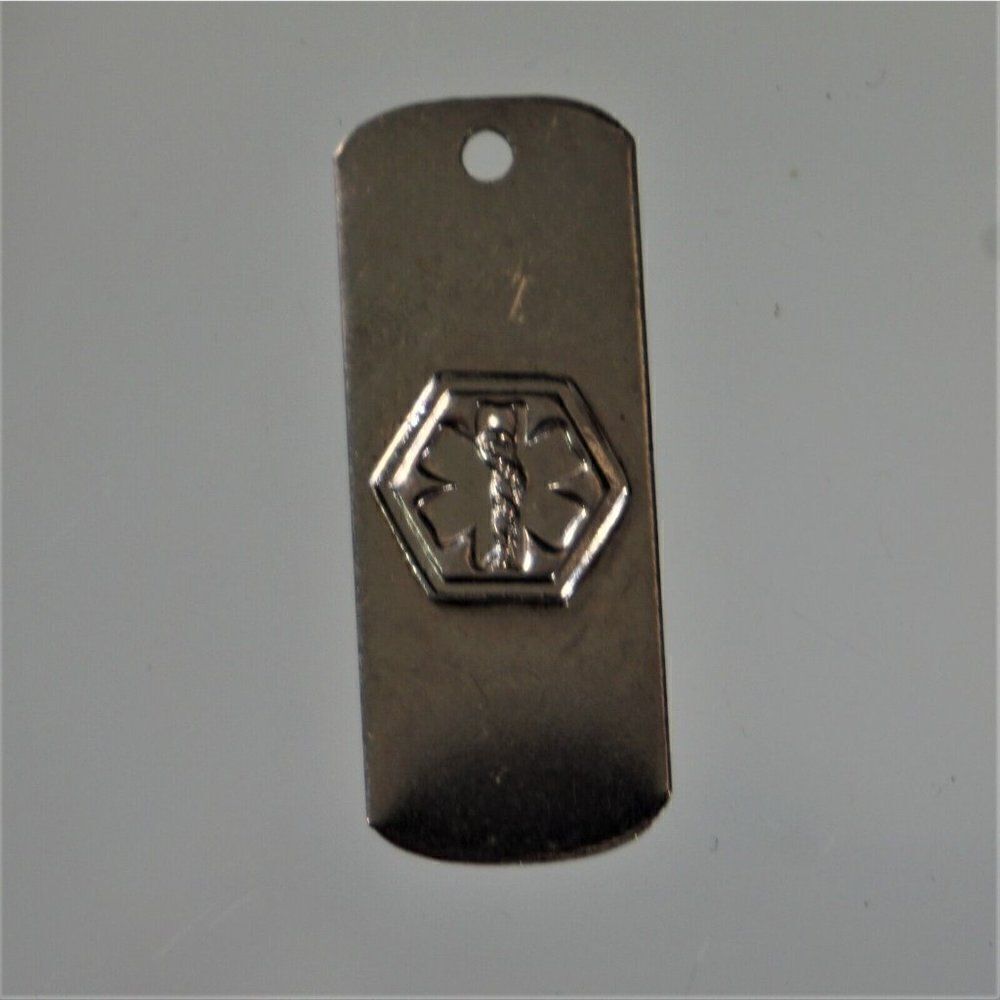 Diabetic Medical Alert ID Dog Tag Charm Stainless Steel